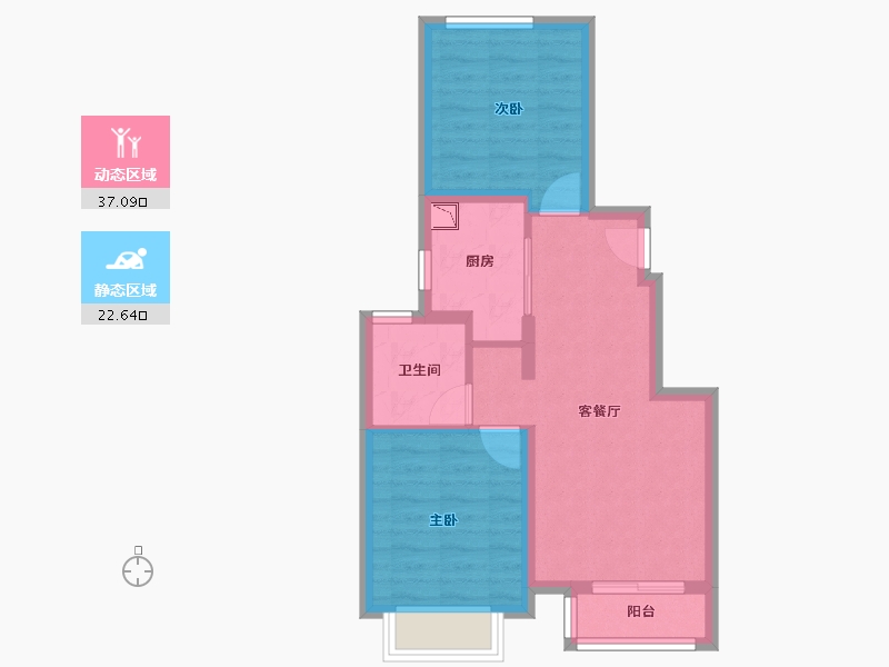 河北省-张家口市-绿城・燕语桃源-52.54-户型库-动静分区