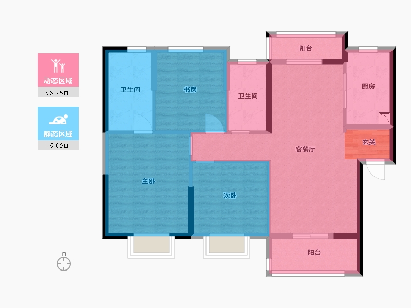 广东省-佛山市-建投绿地・璀璨天城-92.00-户型库-动静分区