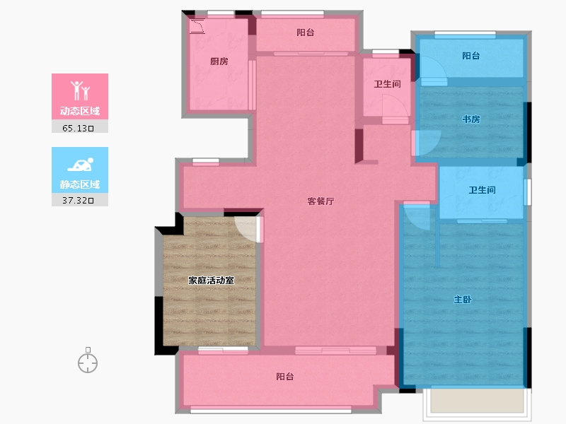 安徽省-滁州市-中丞 明湖原著-101.60-户型库-动静分区