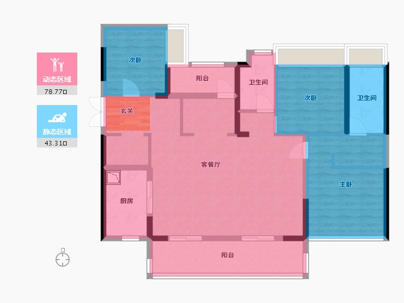 广东省-佛山市-朝安金茂悦-108.80-户型库-动静分区