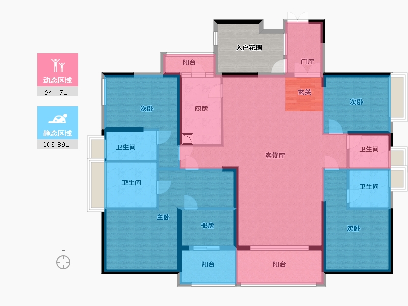 广东省-佛山市-唯美・臻岸华府-189.67-户型库-动静分区