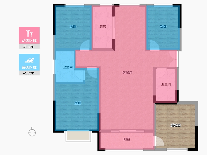 甘肃省-金昌市-聚金润园-104.74-户型库-动静分区