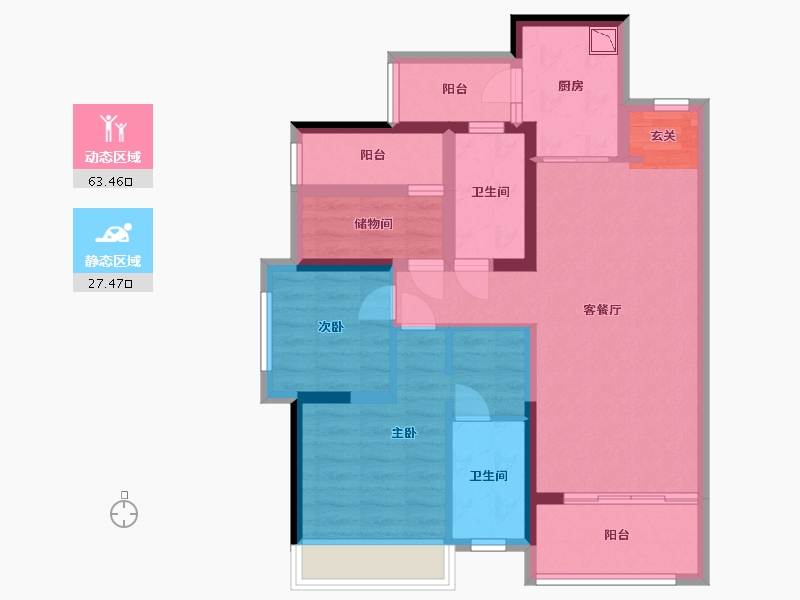 广东省-佛山市-朝安金茂悦-79.20-户型库-动静分区