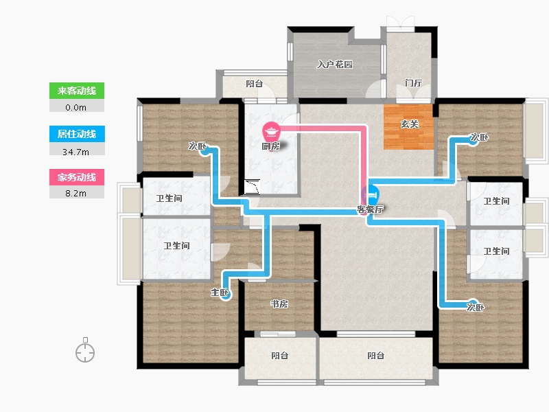 广东省-佛山市-唯美・臻岸华府-189.67-户型库-动静线