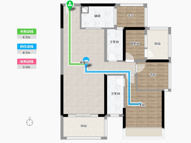 广西壮族自治区-贵港市-鑫炎・桃花源-96.09-户型库-动静线