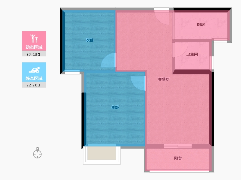 湖北省-武汉市-富强天惠园-53.57-户型库-动静分区