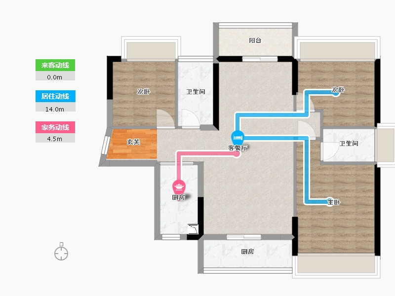 广东省-佛山市-谊泰豪苑-86.24-户型库-动静线