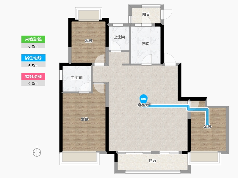 湖南省-长沙市-新城和樾-103.39-户型库-动静线