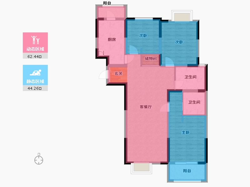 上海-上海市-康博名邸-94.40-户型库-动静分区