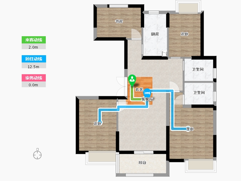 上海-上海市-佳源梦想广场四期-96.00-户型库-动静线