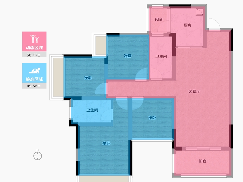 广西壮族自治区-桂林市-融创-89.67-户型库-动静分区