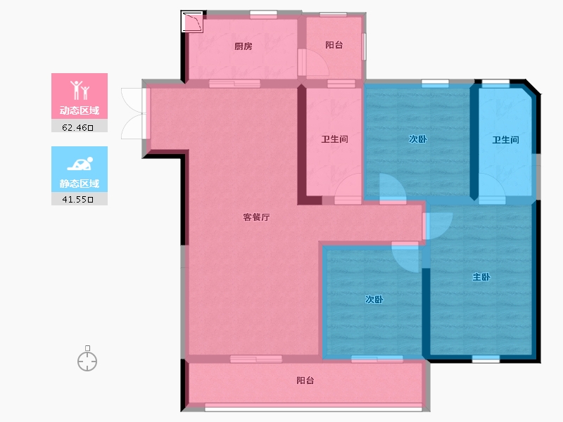 河南省-郑州市-永威金桥西棠-92.02-户型库-动静分区