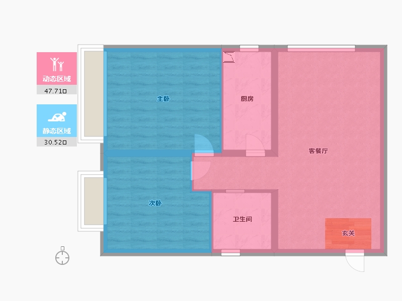 黑龙江省-哈尔滨市-会展城上城・星御-70.40-户型库-动静分区