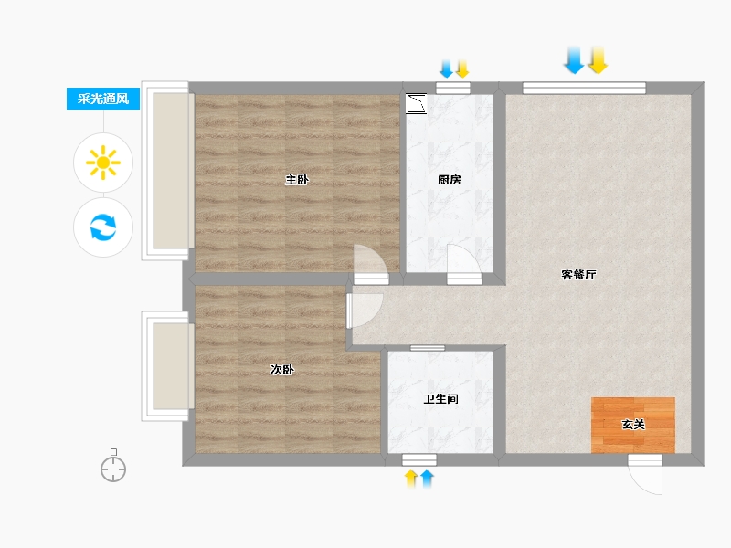 黑龙江省-哈尔滨市-会展城上城・星御-70.40-户型库-采光通风