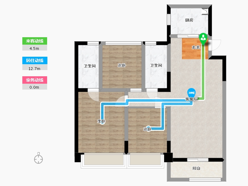 陕西省-西安市-世园大公馆Ⅲ期（上林艺境）-83.60-户型库-动静线