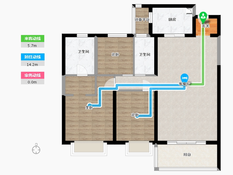 陕西省-西安市-华润置地・悦府-100.24-户型库-动静线