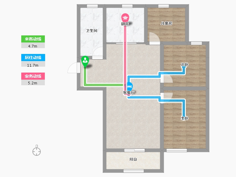 甘肃省-庆阳市-庆城风景园-82.35-户型库-动静线