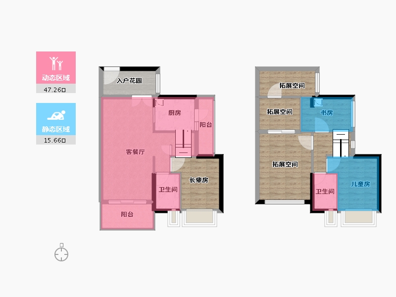 广东省-广州市-越秀・滨海新城-95.23-户型库-动静分区