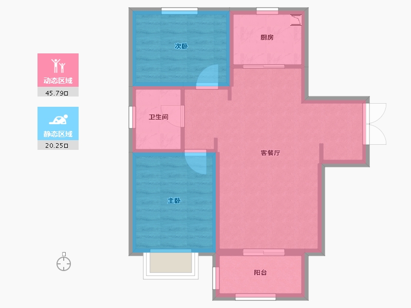 甘肃省-兰州市-兰石・豪布斯卡-58.47-户型库-动静分区