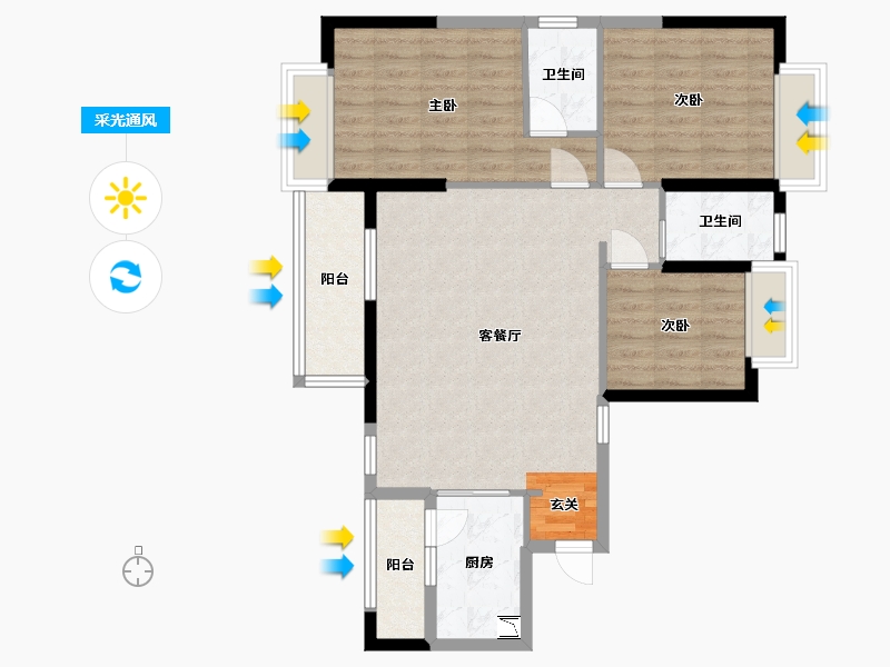 广东省-惠州市-海伦悦山居-86.02-户型库-采光通风