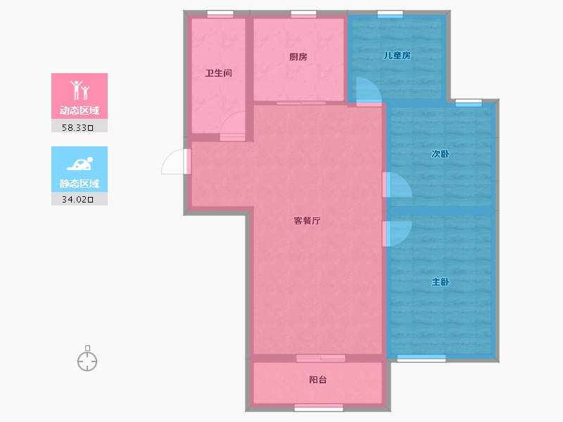 甘肃省-庆阳市-庆城风景园-82.35-户型库-动静分区