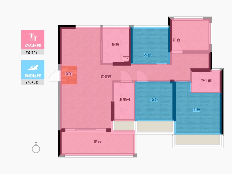 广东省-惠州市-智祥名苑-82.22-户型库-动静分区