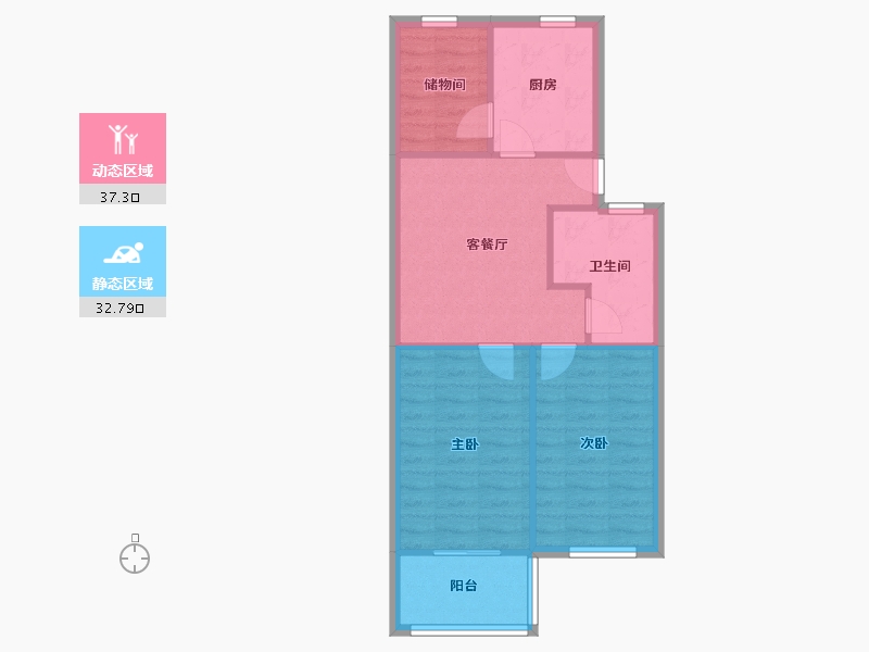 安徽省-合肥市-水安公司宿舍-63.33-户型库-动静分区