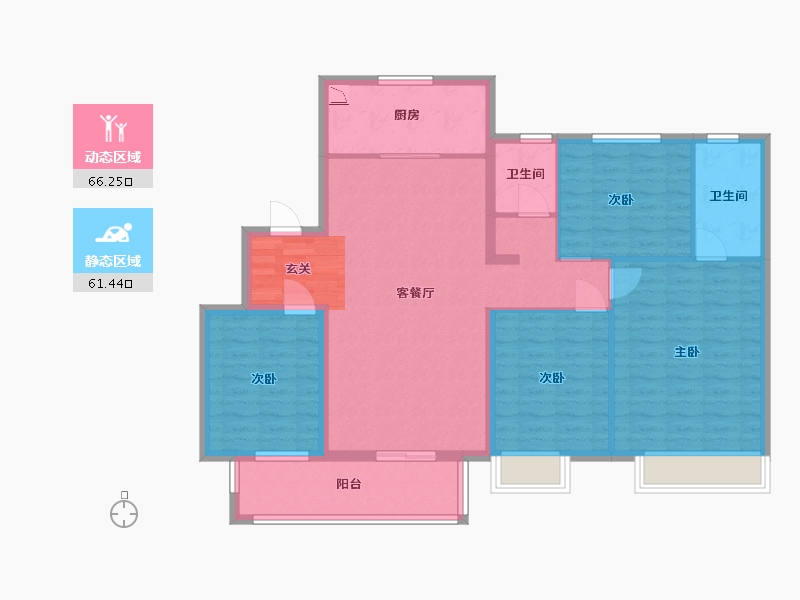 江苏省-扬州市-中海上东区-115.20-户型库-动静分区