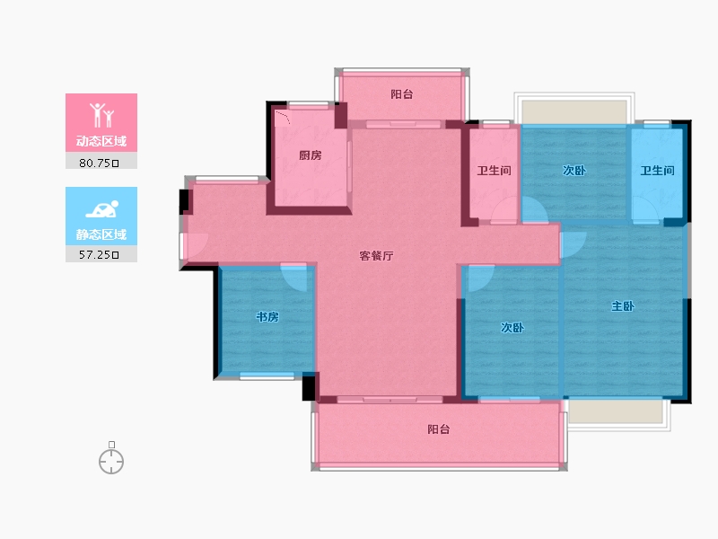 广东省-惠州市-金山湖花园-124.99-户型库-动静分区