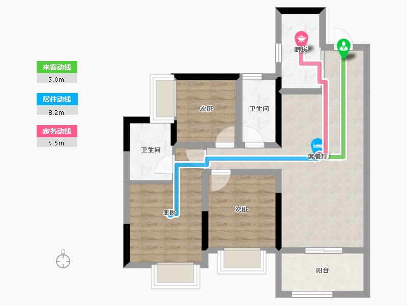 广东省-惠州市-珑悦锦云花园-71.30-户型库-动静线