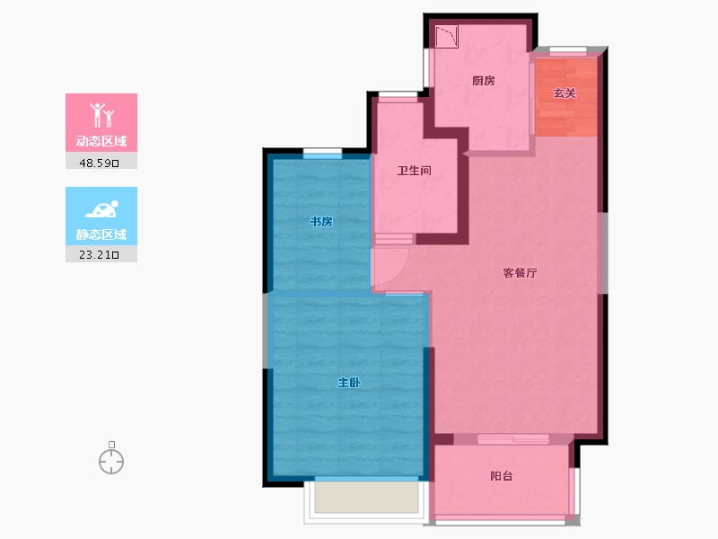 江苏省-扬州市-恒大桃源天境-64.00-户型库-动静分区