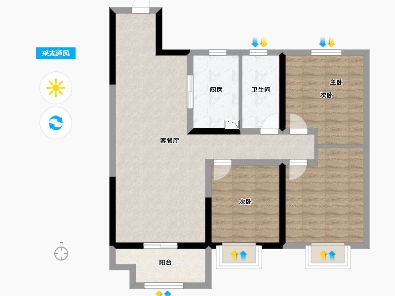 山西省-大同市-吾悦广场-82.50-户型库-采光通风