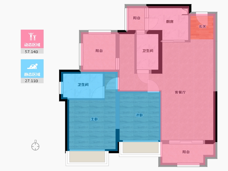 广东省-惠州市-佳兆业东江熙园-74.21-户型库-动静分区