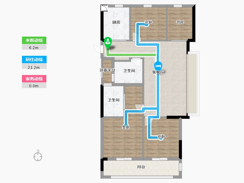 浙江省-杭州市-中粮瑞府-96.00-户型库-动静线