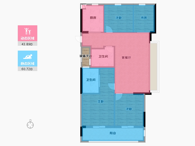 浙江省-杭州市-中粮瑞府-96.00-户型库-动静分区