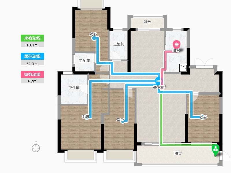 湖北省-武汉市-保利江锦-132.90-户型库-动静线