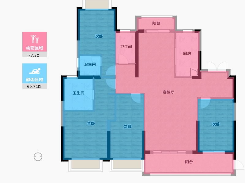 湖北省-武汉市-保利江锦-132.90-户型库-动静分区