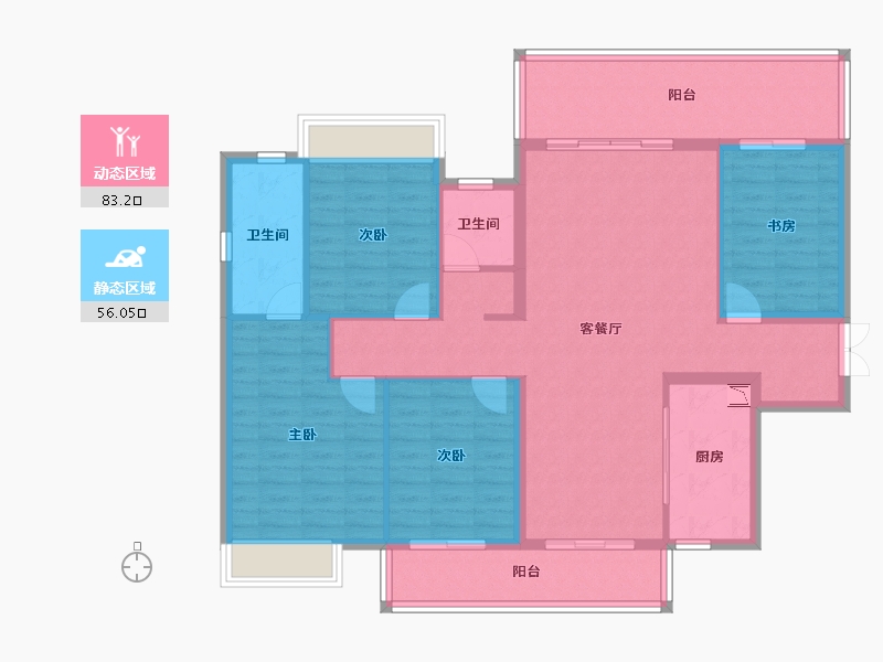 广西壮族自治区-南宁市-阳光城江山璟原-126.23-户型库-动静分区