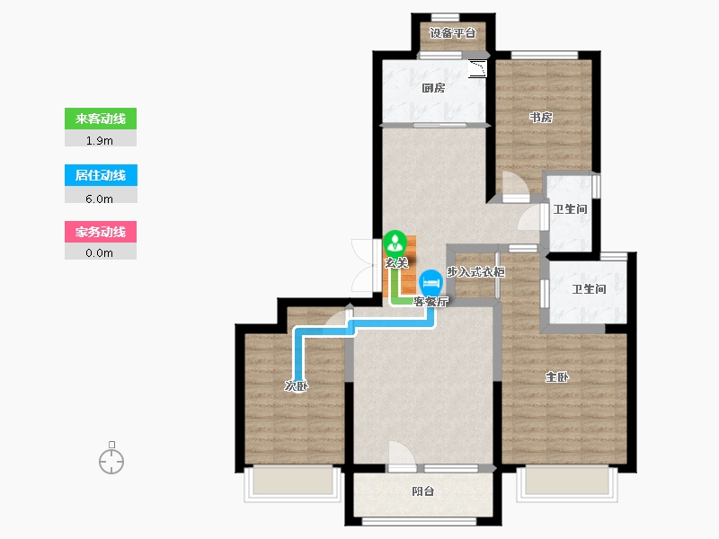 河北省-石家庄市-弘石湾・尚府-91.45-户型库-动静线