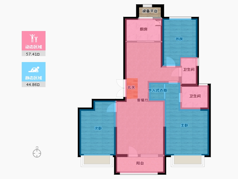 河北省-石家庄市-弘石湾・尚府-91.45-户型库-动静分区