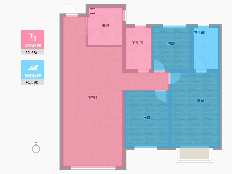 河北省-秦皇岛市-皓顺・琨御-84.19-户型库-动静分区