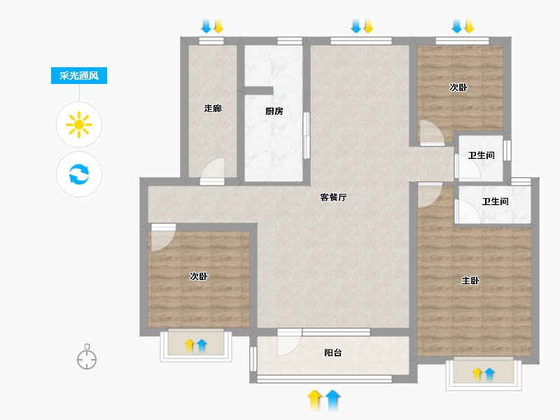 北京-北京市-御东汇�Z-104.17-户型库-采光通风