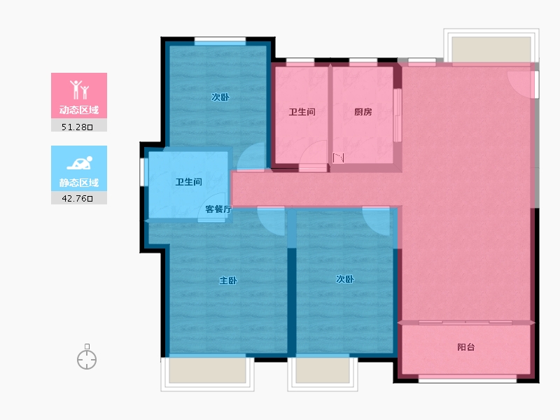 河北省-秦皇岛市-一方南岭国际・四街区-83.94-户型库-动静分区