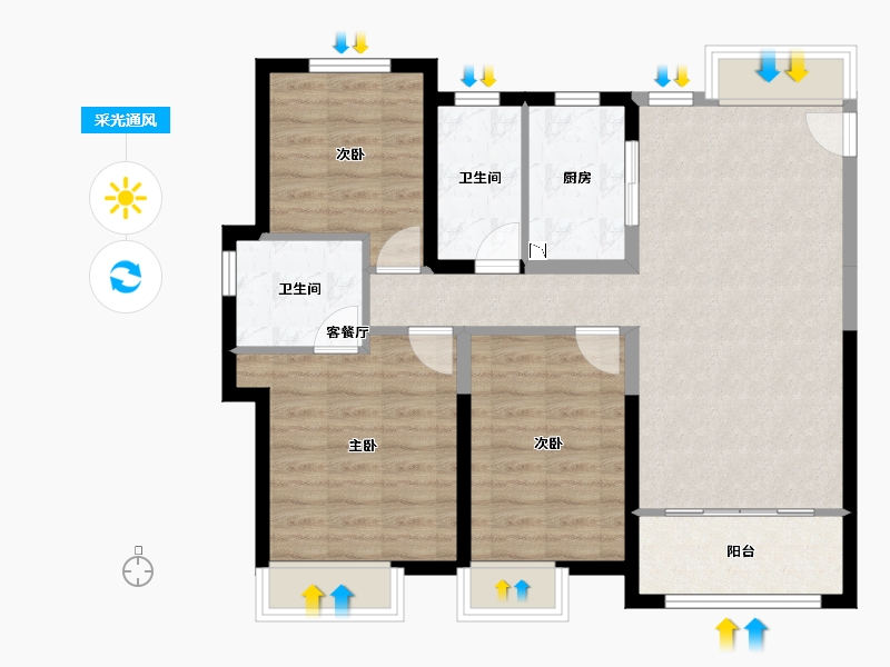 河北省-秦皇岛市-一方南岭国际・四街区-83.94-户型库-采光通风