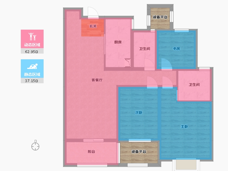 河北省-石家庄市-中冶德贤华府-94.91-户型库-动静分区