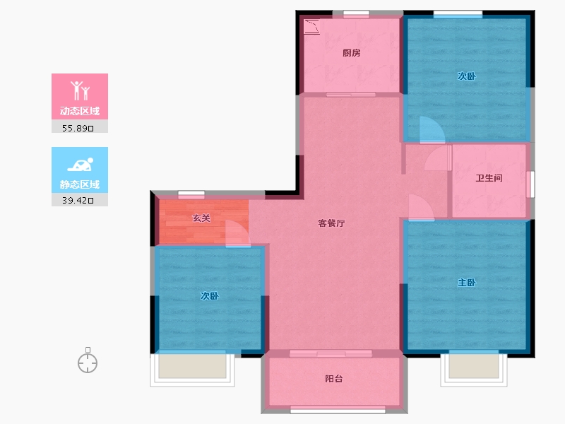 河北省-石家庄市-碧桂园云樾风华-85.61-户型库-动静分区