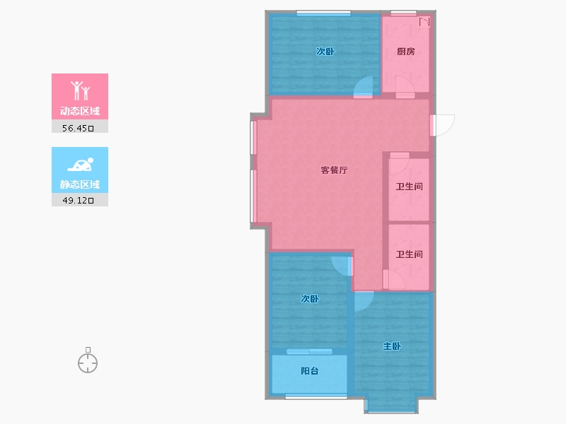 山西省-晋中市-新晋大院-94.72-户型库-动静分区