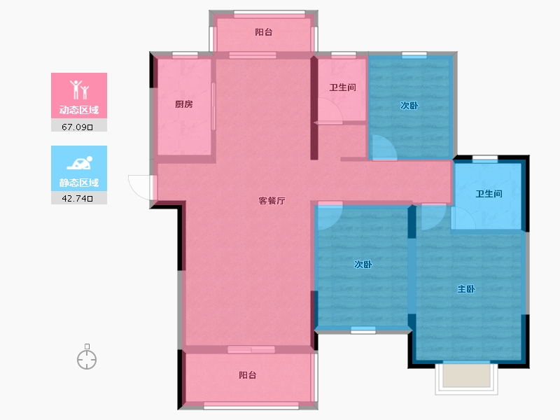 安徽省-蚌埠市-新威龙门悦府-98.05-户型库-动静分区