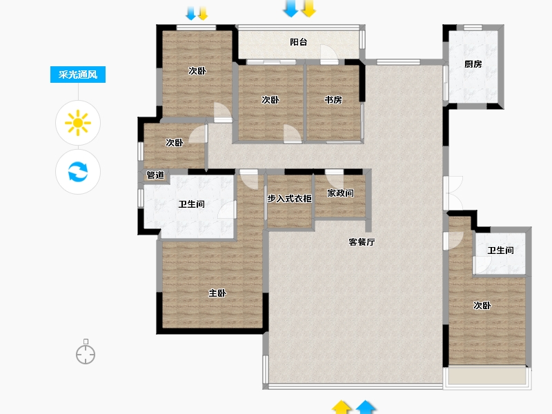 河南省-郑州市-正商祯瑞上境-191.93-户型库-采光通风