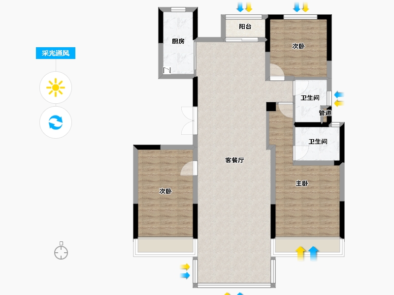 河南省-郑州市-正商丰华上境-109.41-户型库-采光通风